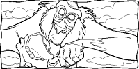 A coloring page of the lion king